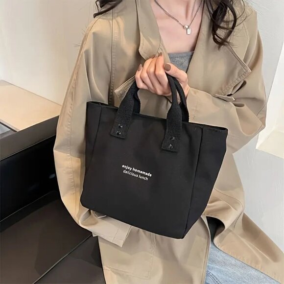 NWT - Small Canvas Tote Bag with Handles (SKU #0474) - Picture 4 of 4